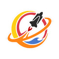 Space Coast Concepts logo sticker on paper, featuring the Printify brand, with a colorful space-themed design.