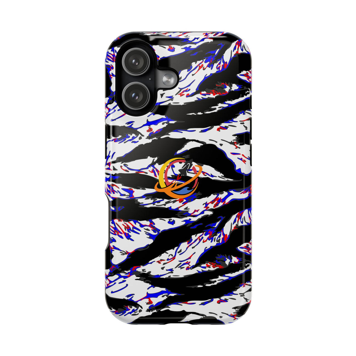 Printify Merica Tiger Stripe MagSafe phone case with bold tiger stripe pattern on durable protective cover.