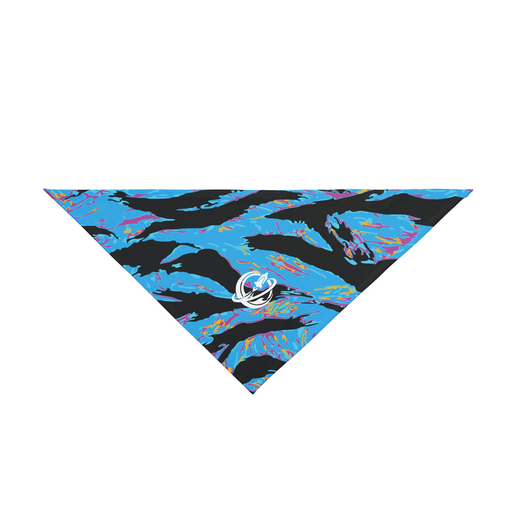 Printify Miami Tiger Stripe pet bandana with bold tiger stripe pattern on soft fabric for cats and dogs.