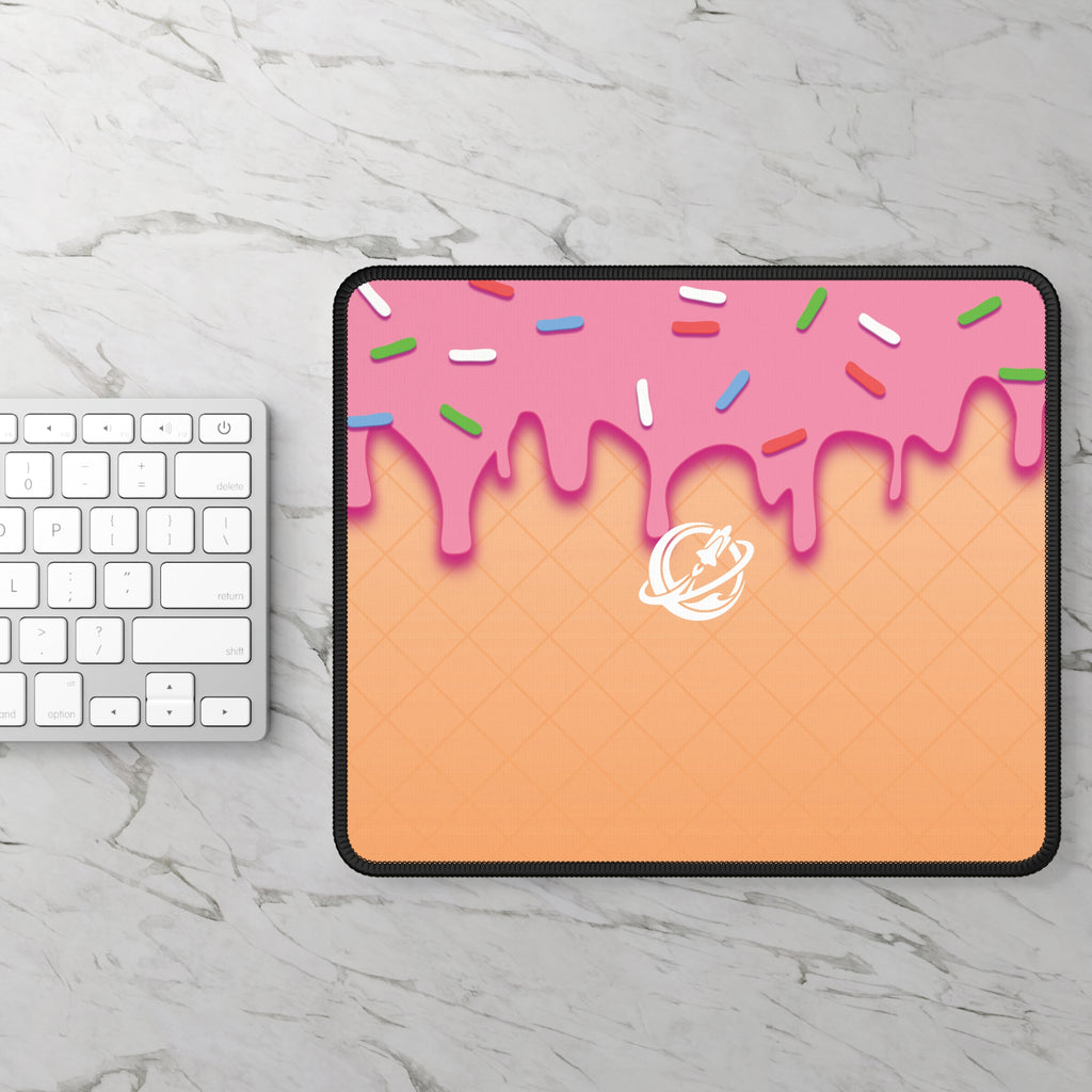 Strawberry drip print mouse pad designed for home decor, featuring vibrant strawberry design on a smooth surface.