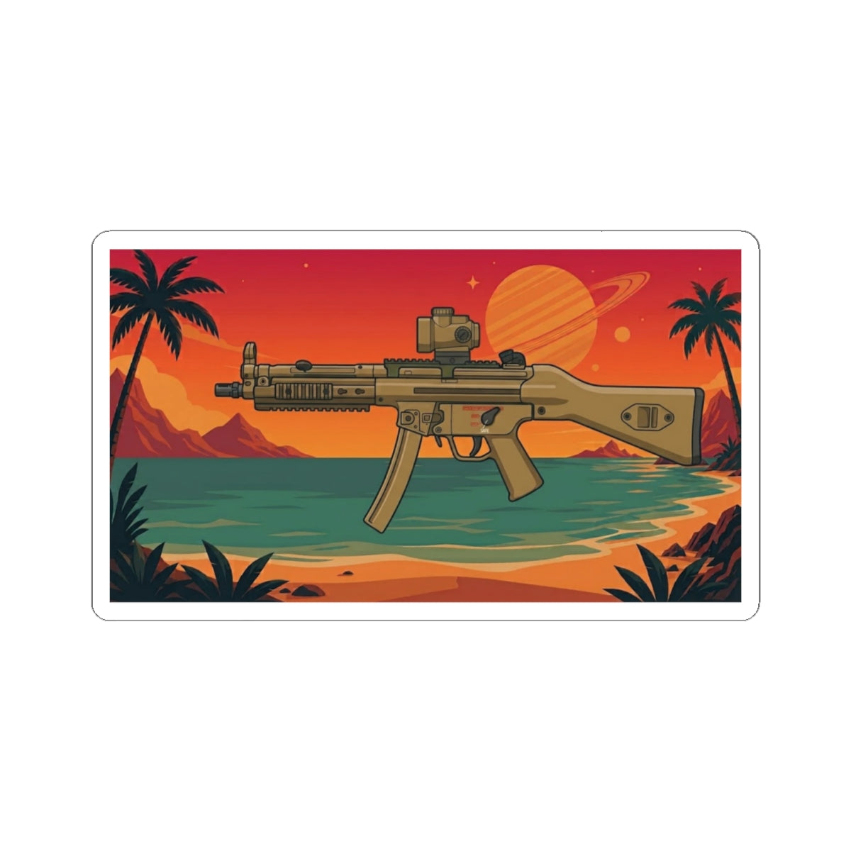 MP5 RAL8K Sunset Sticker