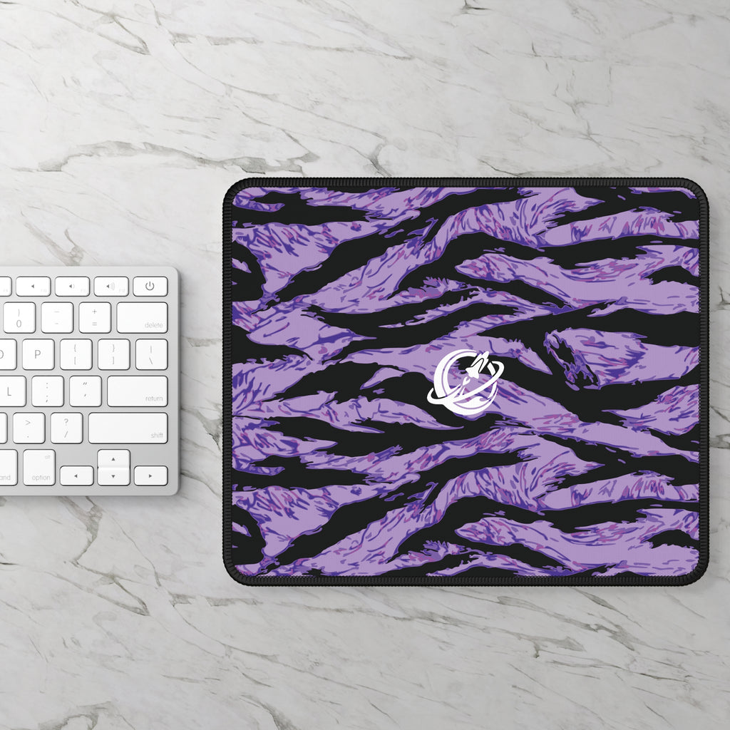 Purple Panther tiger stripe mouse pad featuring bold animal print design, ideal for home decor and desk accessories.