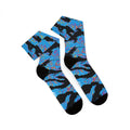 Printify Miami Tiger Stripe crew socks with bold all-over tiger stripe print and vibrant colors, designed for comfortable wear.