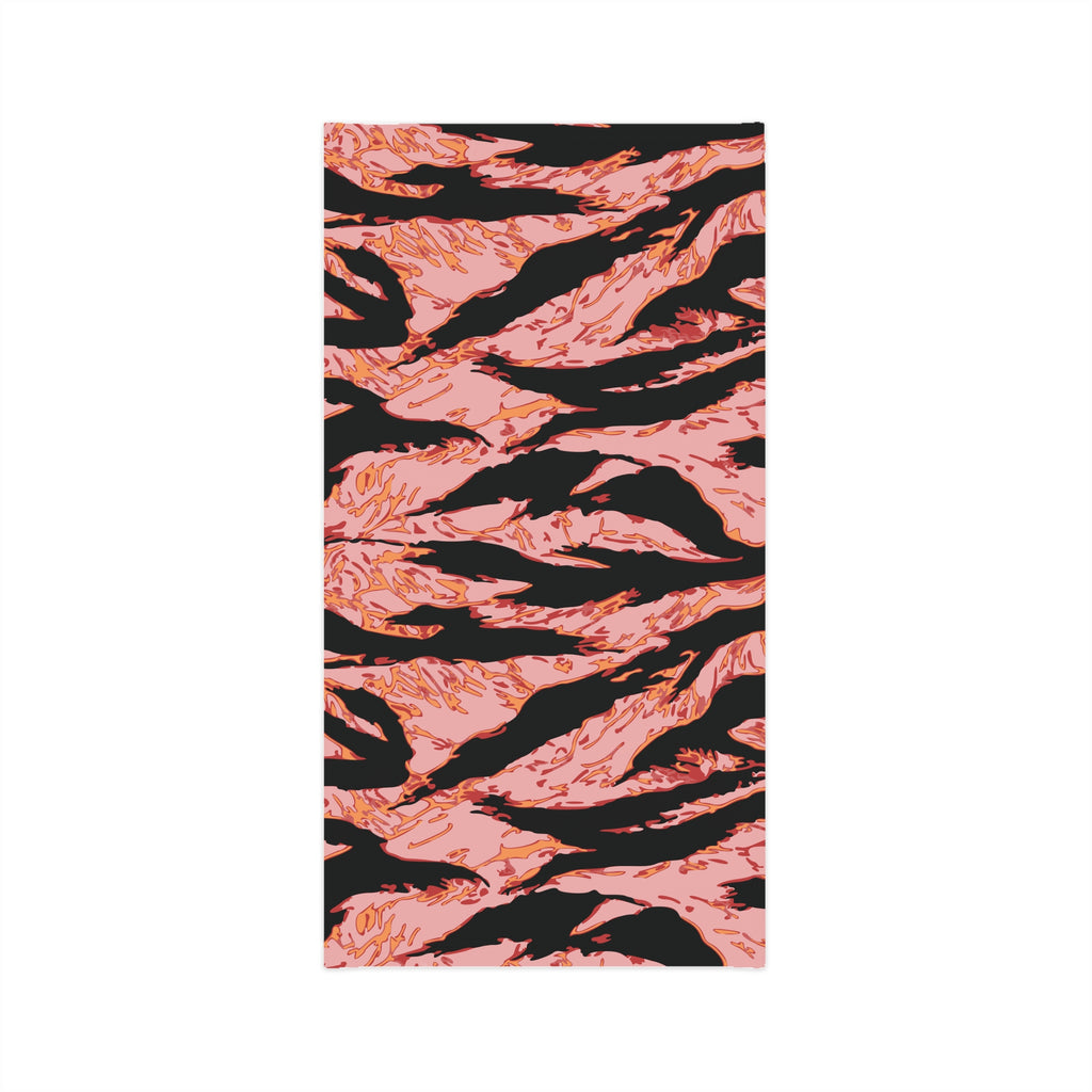 Blood orange tiger stripe lightweight neck gaiter with all-over print design by Printify, showcasing vibrant, bold tiger stripe pattern.