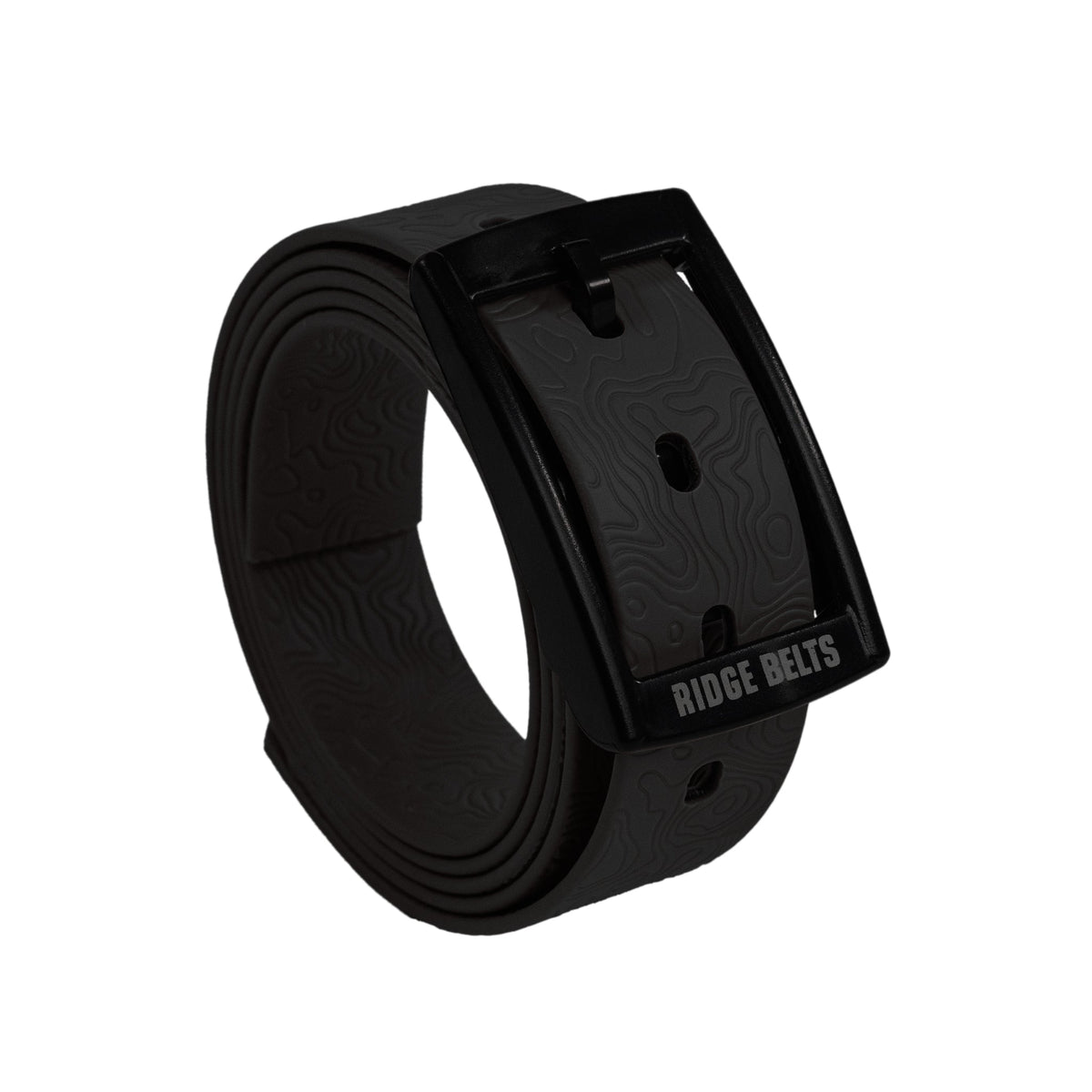 Black Ridge Belts lightweight belt with no holes, showcasing smooth leather strap and minimalist design.