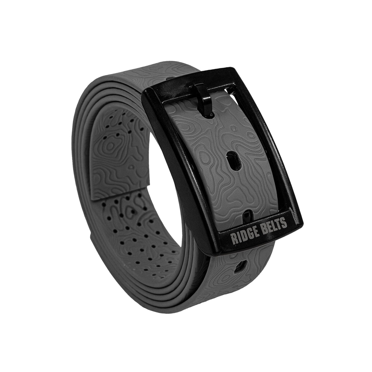 Gray lightweight Ridge Belts belt with a simple buckle, designed for comfort and casual style.