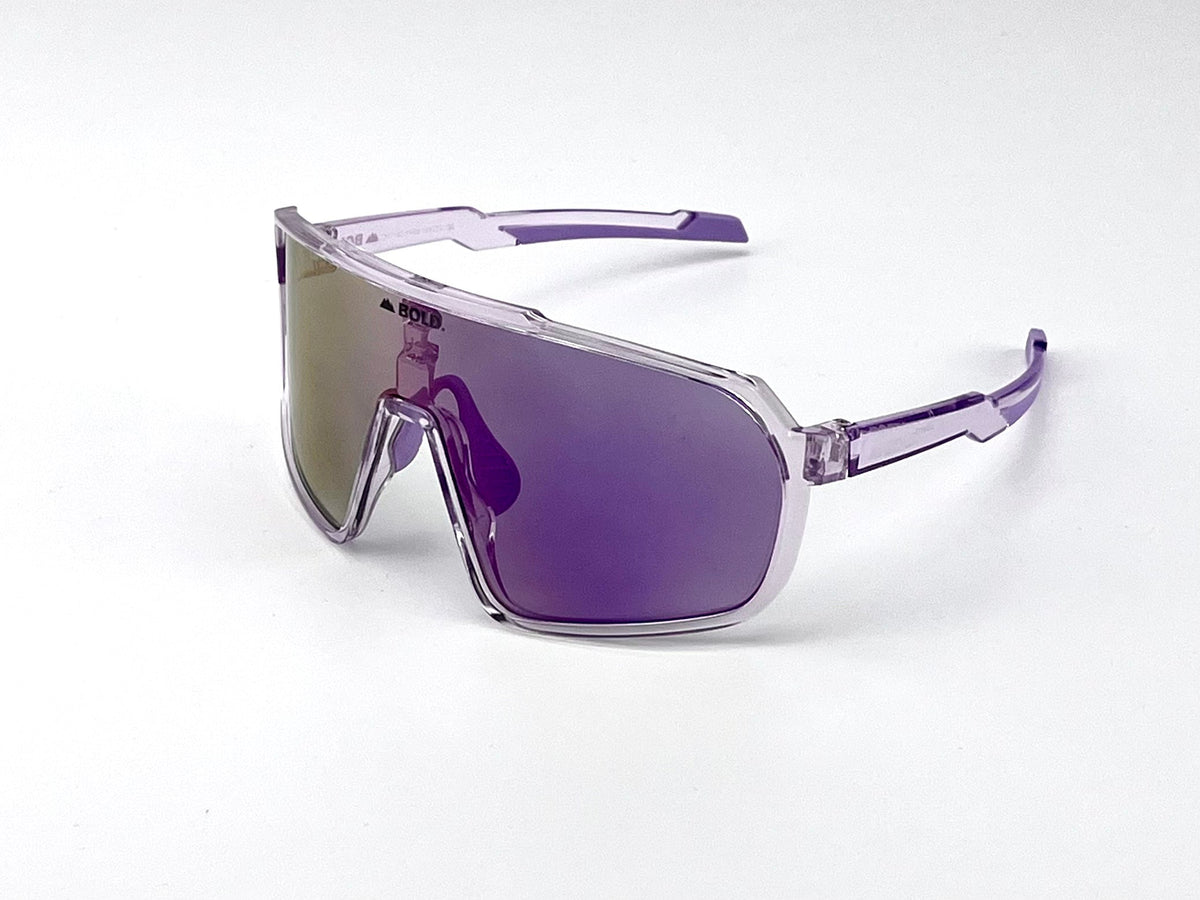 Boldouterwear BOLD Slayers photochromic sunglasses for MTB, ski, and lifestyle, showing dark tinted lenses and sporty frame.